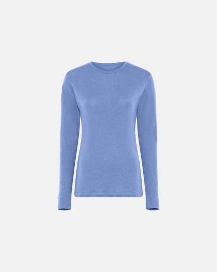 Dovre Women Langermet t skjorte 100% merino ull blå
