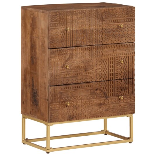 Kommode 55x30x76 cm heltre mango og jern 8721012215474 Kommode 55x30x76 cm heltre mango og jern 8721012215474