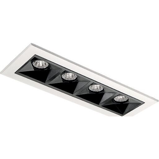 Sg Armaturen As Inspire R 150 innfelt downlight 4 lys 8W RA98 3000K dimbar - Svart/Hvit