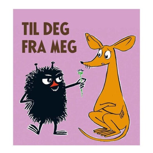 Moomin Mummi kort dobbelt 75x75 cm Til deg fra meg lilla