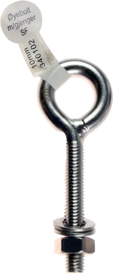 CAL Øyebolt m/ gjenger   Syrefast   100x10 mm