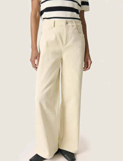 Soaked in Luxury Slsandja Plain Vanesa Pants - Cream - L Soaked in Luxury Slsandja Plain Vanesa Pants - Cream - L
