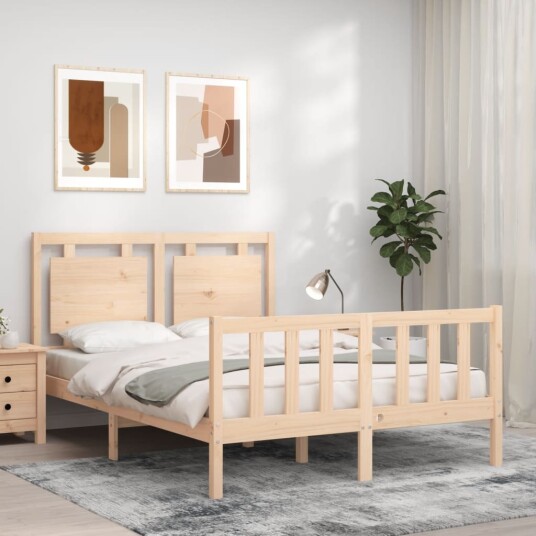 vidaXL Sengeramme med hodegavl 4FT6 double heltre 8720845973117