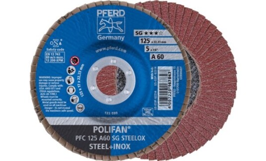 Pferd Lamellskive PFC 125 A 60 SG Steelox 125mm 12200 rpm 10 stk Pferd Lamellskive PFC 125 A 60 SG Steelox 125mm 12200 rpm 10 stk