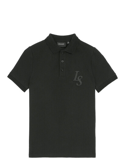 Lyle & Scott L&S Monogram Polo Shirt Black 14 15 Lyle & Scott L&S Monogram Polo Shirt Black 14 15
