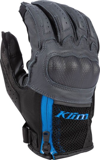 MC-hansker Klim Induction Glove Asfalt/Elektrisk Blå Sitronlimonade XS