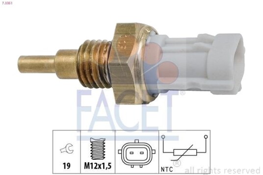 Sensor, motortemperatur FACET 7.3351 Sensor, motortemperatur FACET 7.3351