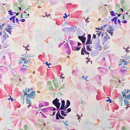 Balsløw Lin/Viskose Jersey Stoff 0807 Blomster 50cm