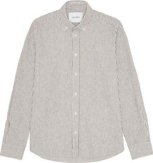 Les Deux - Skjorte Konrad Stripe Cotton Linen Shirt - Brun Les Deux - Skjorte Konrad Stripe Cotton Linen Shirt - Brun