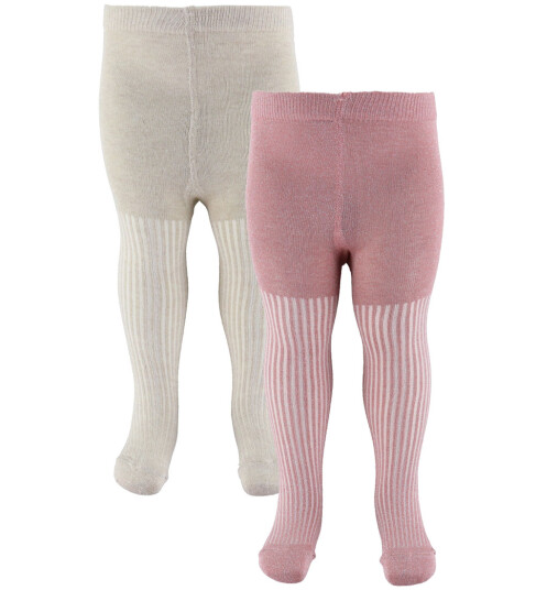 Minymo Strømpebukser 2 pack Ash Rose m. Glitter 92/98 Strømpebukser Hvit Rosa 92 98