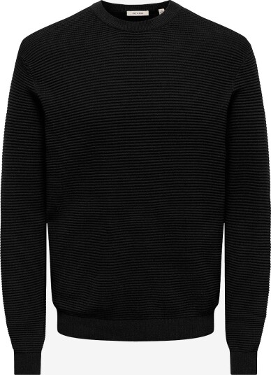 ONLY & SONS   Genser Onsron Reg Ls Crew Neck Knit   Svart