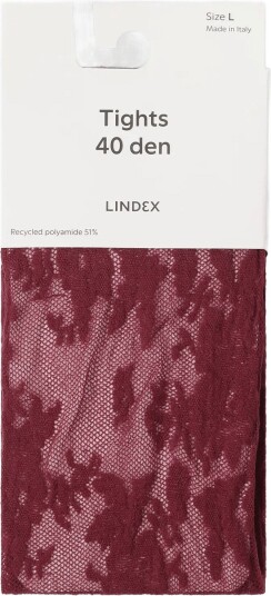 Lindex Tights In Lace 40 Denier DARK DUSTY LILAC XXL