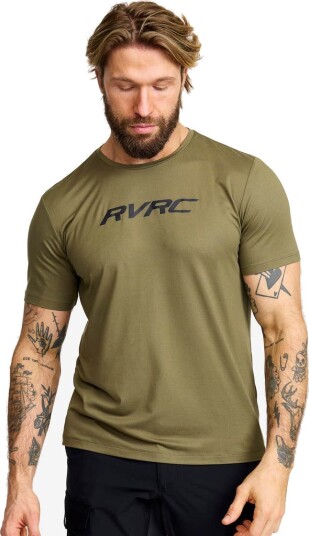 Revolutionrace Mission Logo T shirt Herre Burnt Olive S Herre Overdeler T skjorter