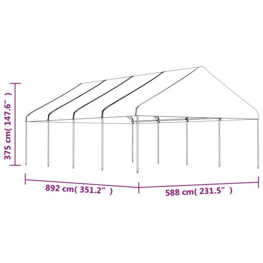 vidaXL Paviljong med tak hvit 8,92x5,88x3,75 m polyetylen vidaXL Paviljong med tak hvit 8,92x5,88x3,75 m polyetylen