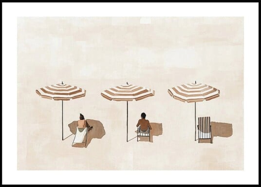Striped Umbrellas Plakat Plakat / 100x150cm