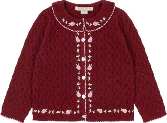 Konges Sløjd Cardigan   Strikk/Hullmønster   Rosier   Granateple   Konges Sløjd   6 år (116)   Cardigan Bordeaux Rød