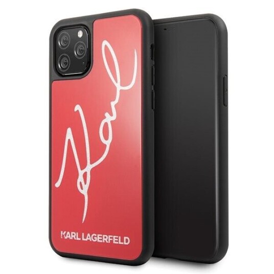 Karl Lagerfeld Iphone 11 Pro Max Klhcn65dlksre Red Hard Case Signature Glitter