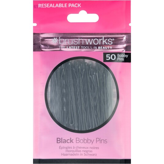 Brushworks Black Bobby Pins 50pcs