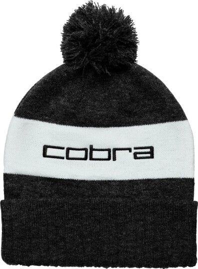 Cobra Pom Beanie Golflue Black - White Glow ONESIZE
