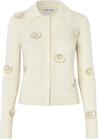 STINE GOYA 2530 Dense Wool Collared Long Slee Cream M STINE GOYA 2530 Dense Wool Collared Long Slee Cream M