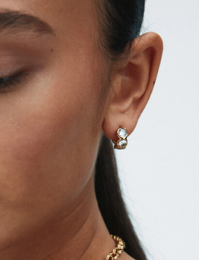 Edblad Ocean Gem Hoops Gold   Gold   ONE SIZE