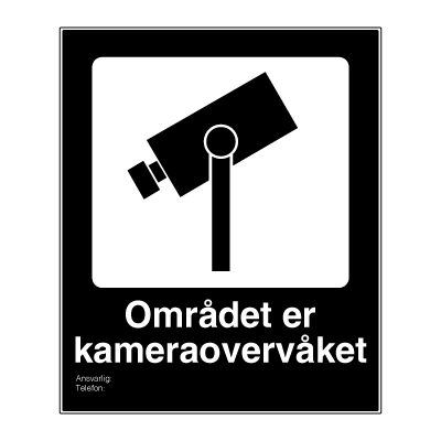 Jo Safety Området er kameraovervåket skilt 6309037