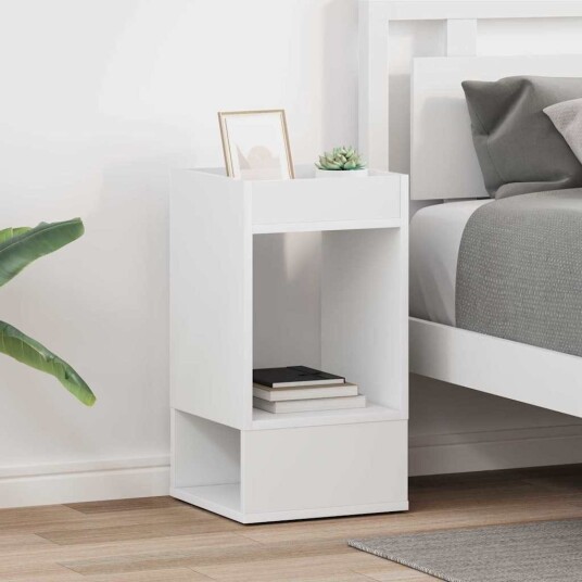 vidaXL Avlastningsbord 2 pcs Hvit 30 x 30 x 56 cm Konstruert tre