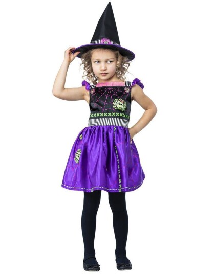 Stitch Witch Lilla Heksekostyme med Hatt til Barn 1 2 ÅR Stitch Witch Lilla Heksekostyme med Hatt til Barn 1 2 ÅR
