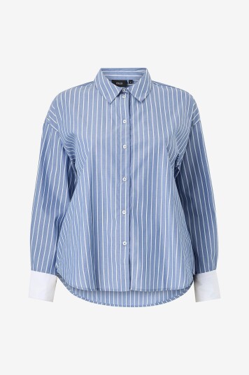 Zizzi Skjorte mMina L/S Blå