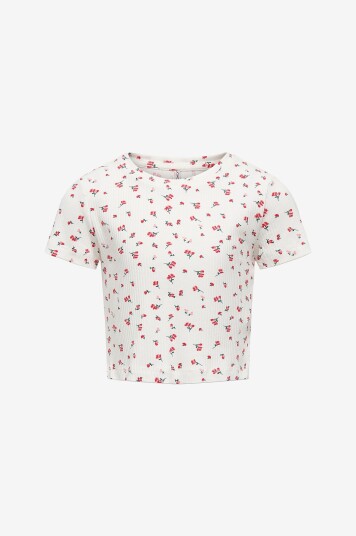Kids Only Topp kogBella Life Short Aop S/S Top Jrs Rød