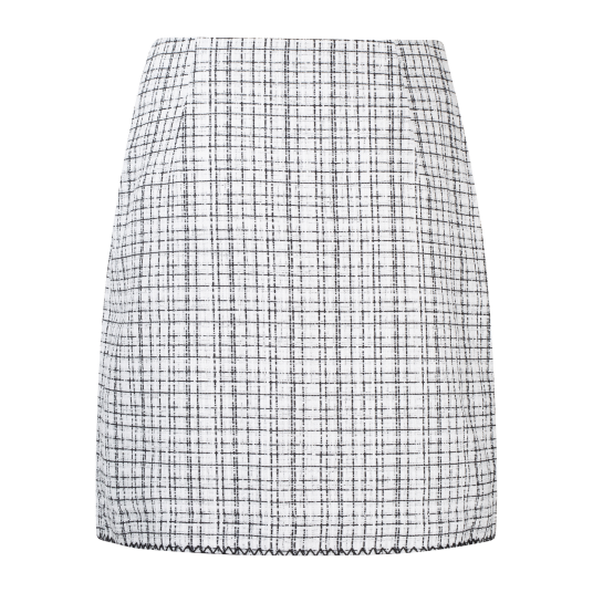 Barbro Skirt Black/White S Boucle mini skirt