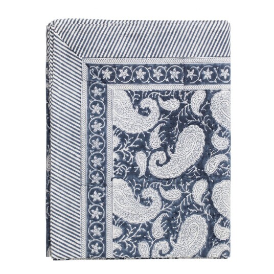 Chamois Big paisley bordduk 170x270 cm marineblå