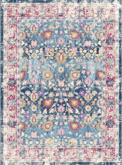 Wilton teppe Bouhjar blå/rosa/multi Størrelse: 340 x 440 cm