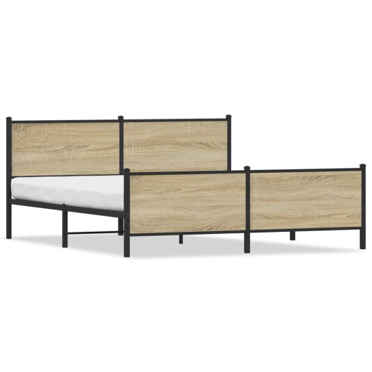 Sengeramme i metall uten madrass sonoma eik 193x203 cm 3301366 Sengeramme i metall uten madrass sonoma eik 193x203 cm 3301366