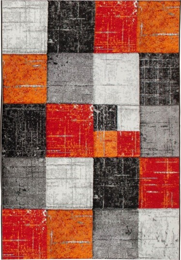 London Square Friezematte 200x290 - Rød/Oransje