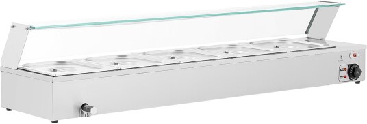 Royal Catering Bain marie - 2,000 W - 5 GN 1/2 - Trykk - Glassbeskyttelse 10012623