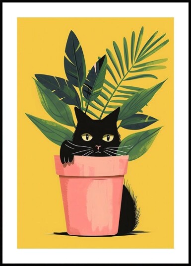 Cat In the Plant Plakat Plakat / 40x50cm Cat In the Plant Plakat Plakat / 40x50cm