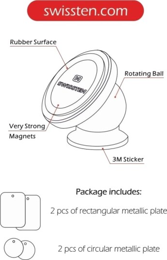 Magnetisk Holder Swissten S Grip M2 For Armatur Universal Magnetisk Holder Swissten S Grip M2 For Armatur Universal