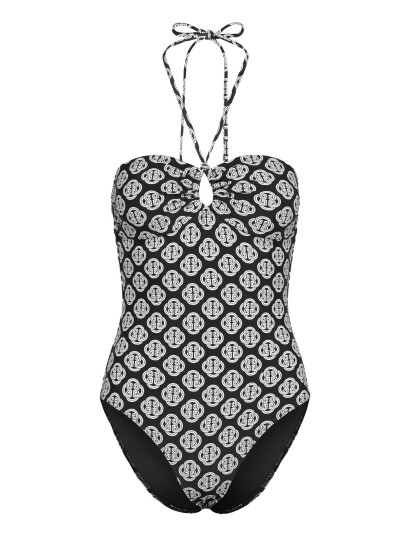 GANT Monogram Print Swimsuit - Black - XS