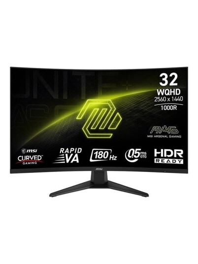 MSI MAG 325CQF 32" Kurvet Gaming Skjerm WQHD 180Hz 0.5ms Svart MSI MAG 325CQF 32" Kurvet Gaming Skjerm WQHD 180Hz 0.5ms Svart