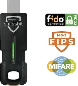 Swissbit iShield Key 2 USB C sikkerhetsnøkkel med FIDO2 støtte PK2000IC0000E 2002 1AA SBB Swissbit iShield Key 2 USB C sikkerhetsnøkkel med FIDO2 støtte PK2000IC0000E 2002 1AA SBB