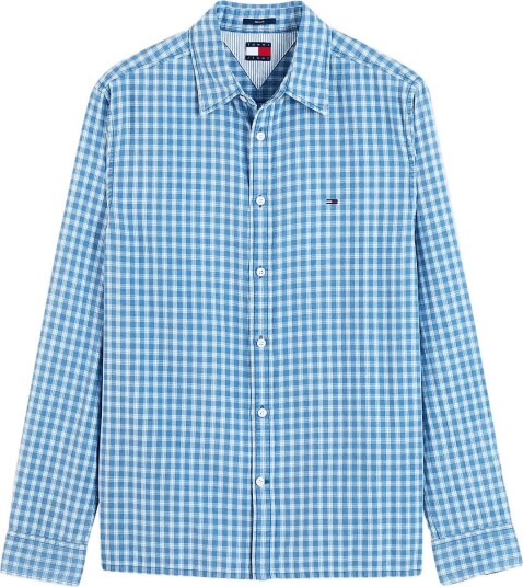 Tommy Jeans Tjm Reg Dobby Check Shirt Ext Blue M