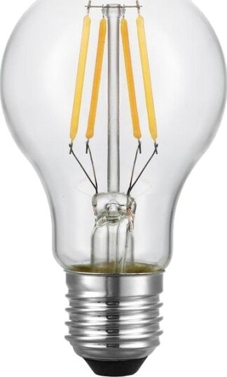 Spl E27 4W dimbar LED filamentpære   A60 2200K klart glass 360lm   Dimbar : Dimbar Kulør : Ekstra varm