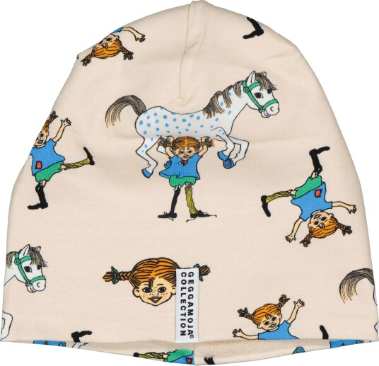 Geggamoja Pippi Langstrømpe Lue, Beige, 52-54