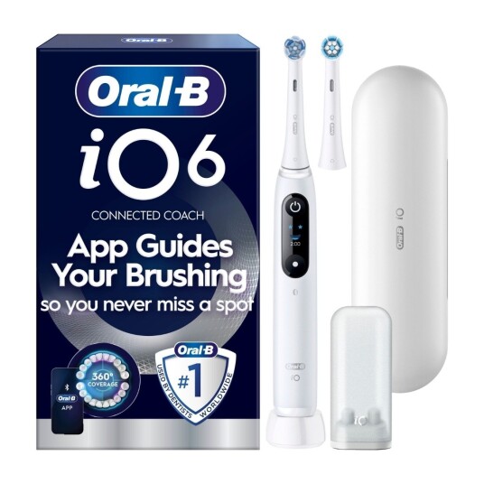 Oral-B iO6 Elektrisk Tannbørste med Refill Hvit Oral-B iO6 Elektrisk Tannbørste med Refill Hvit