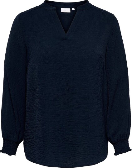 Only Carmakoma Bluse carMetta Life V neck Top Wvn Blå