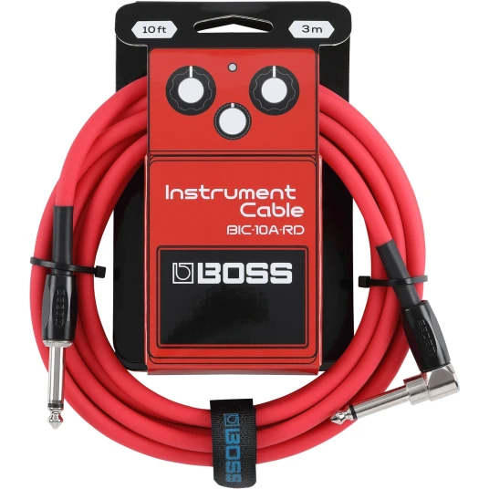 Boss BIC-10A-RD 3m instrumentkabel Vinklet/rett 1/4" jack red Boss BIC-10A-RD 3m instrumentkabel Vinklet/rett 1/4" jack red