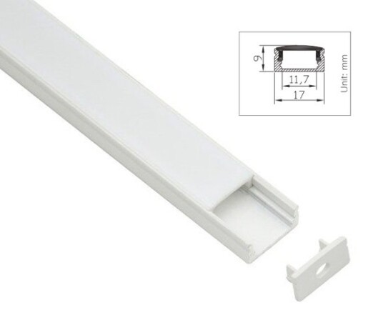 Nordic Products Prima 12 Aluprofil 1m I/U Hvit