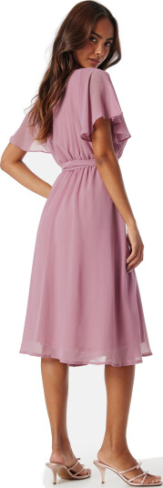 Goddiva Flutter Chiffon Midi Dress Lavender XXL (UK18)