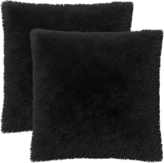vidaXL Putetrekk 2 pcs HEERLEN Svart 80 x 80 cm PV Fleece